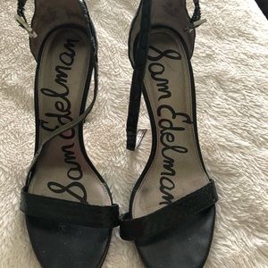 Sam Edelman black ankle strap sandals heels
